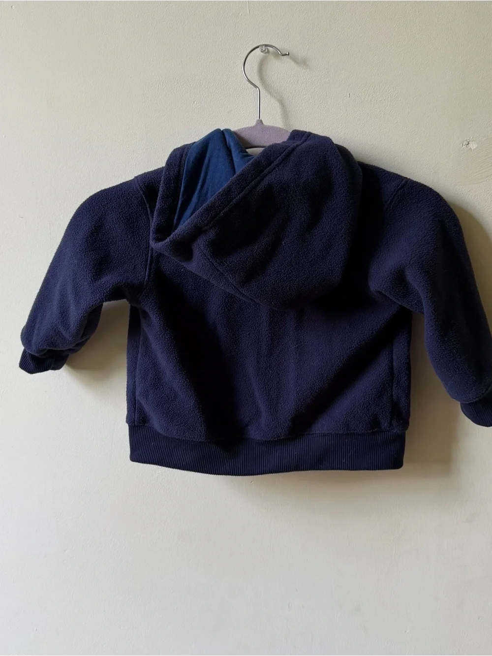 OshKosh B'gosh Navy Hooded Fleece with Moose & Tree Patch